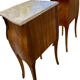 Pair of bedside tables in marquetry – veined marble top – Louis XV style