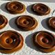 Set of 12 oyster or shell plates in glazed brown ceramic D