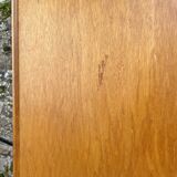 Armoire en chêne 3 portes miroir pieds compas