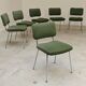 André Simard green velvet chairs for Airborne 1960, set of 6
