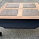 Square opium coffee table, solid teak, elephant legs