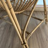 Fauteuil coquille en rotin