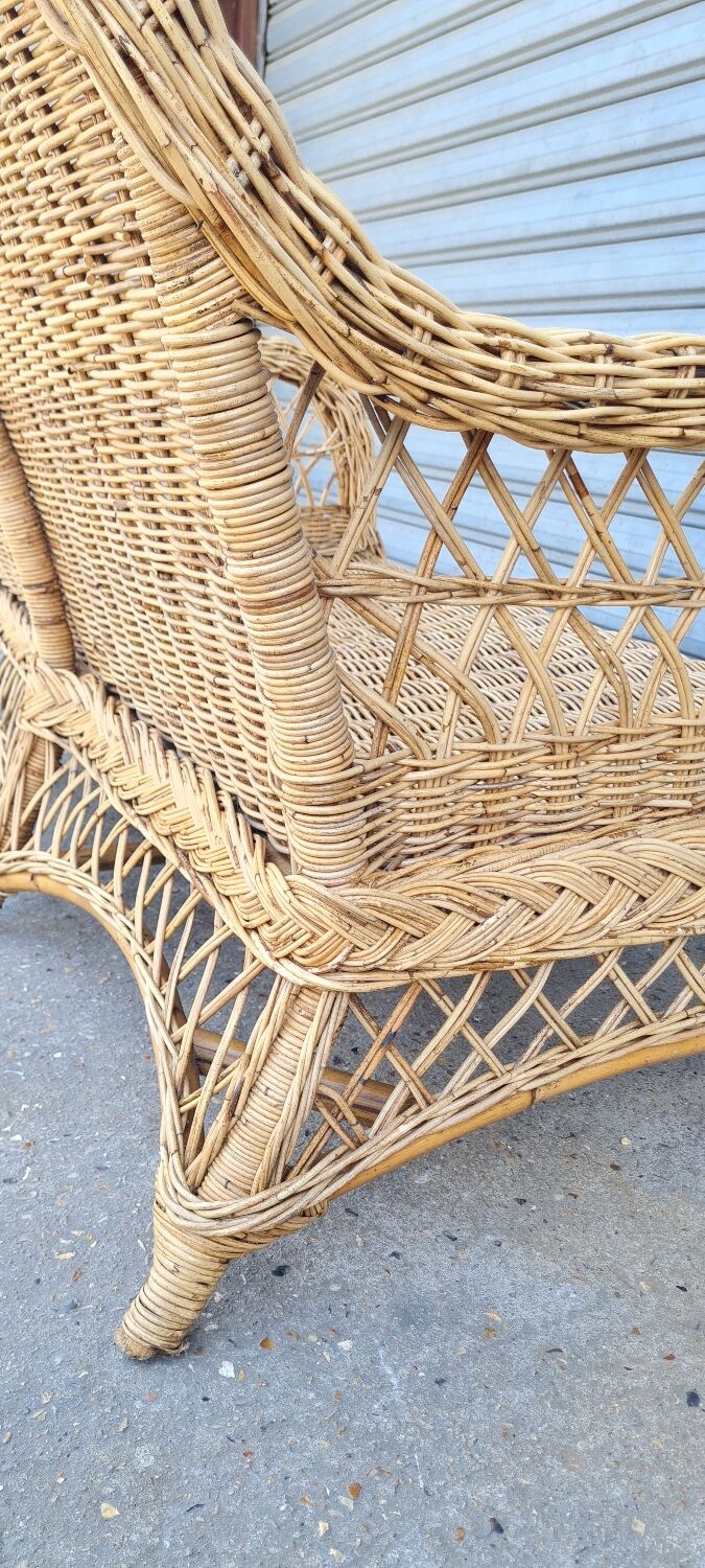 Rattan and wicker sofa 1960