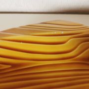 Vide poche en barbotine jaune effet bois Vallauris