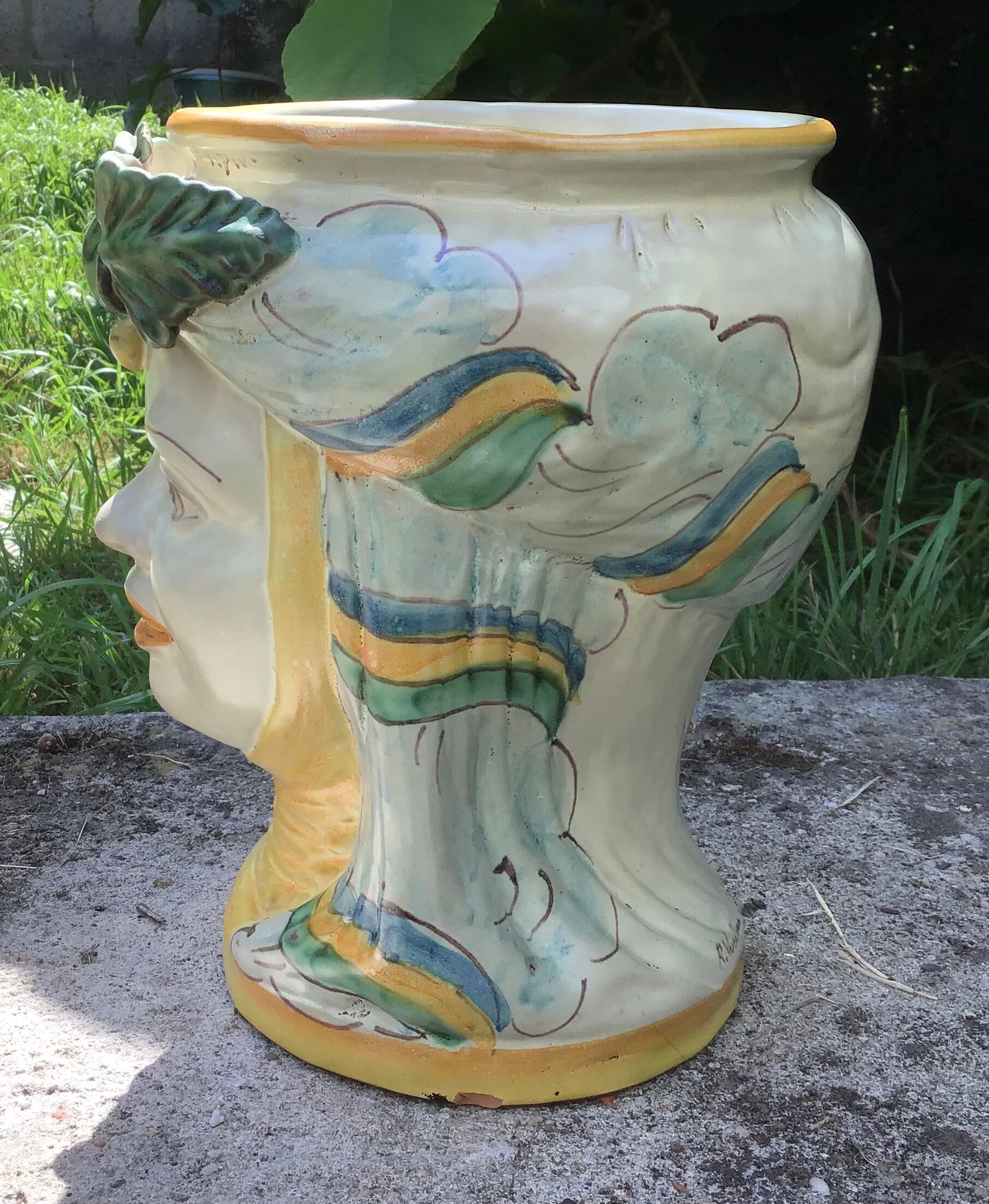 Anthropomorphic pot cache in traditional majolica of Caltagirone