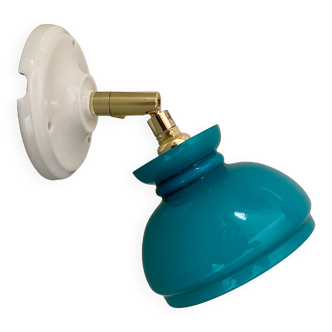 Vintage aabt-day wall lamp in turquoise opaline