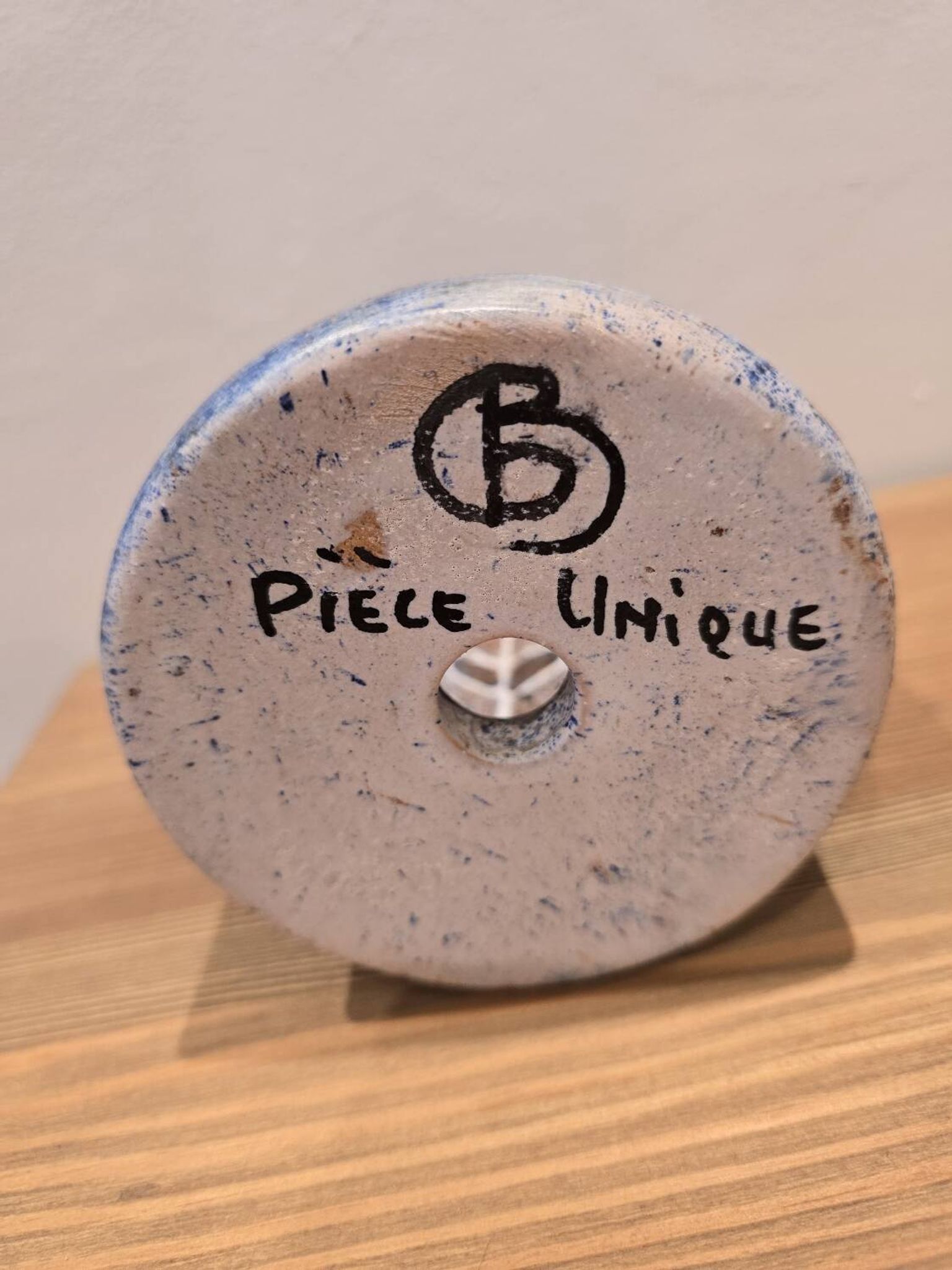 Glazed ceramic candlestick by Bernard Buffat