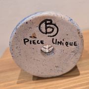 Glazed ceramic candlestick by Bernard Buffat