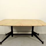 Midcentury Italian Steel And Marble Coffee Table.