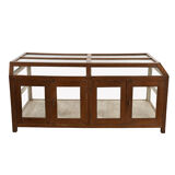 Wooden display case on legs