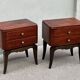 Pair of 1930s Art Deco bedside tables in rosewood.