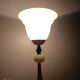 Retro chic living room lamp in white marble and brass