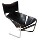 Pierre Paulin F444 chaise longue in black leather - All original, Vintage