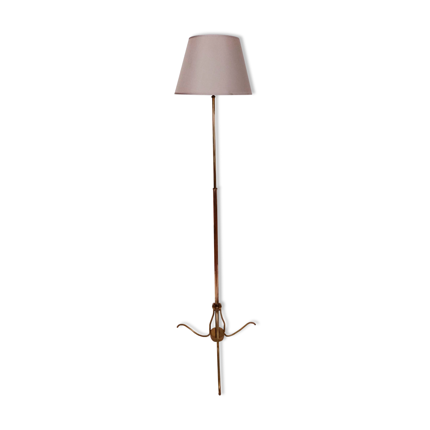 Floor lamp reading tripod gilded brass 1950/1960