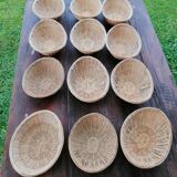 Set of 12 wicker restaurant bread baskets
