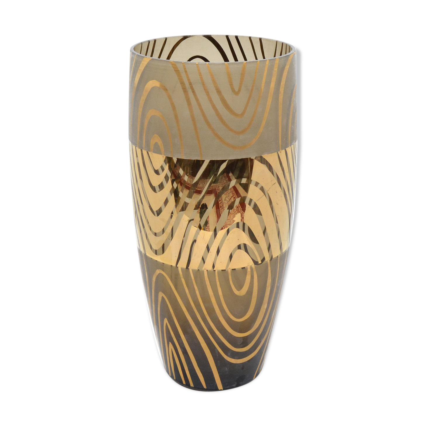 Smoked glass vase in the style of Hollywood Regency, Czechoslovakia of the 1960s