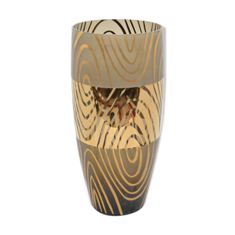 Vase en verre fumé dans le style de Hollywood Regency, Tchécoslovaquie des années 1960