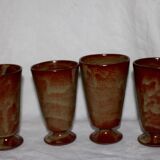 Set of 4 mazagrans in enamelled sandstone