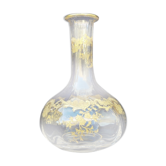 Vase crystal bottle saint louis model massenet gold