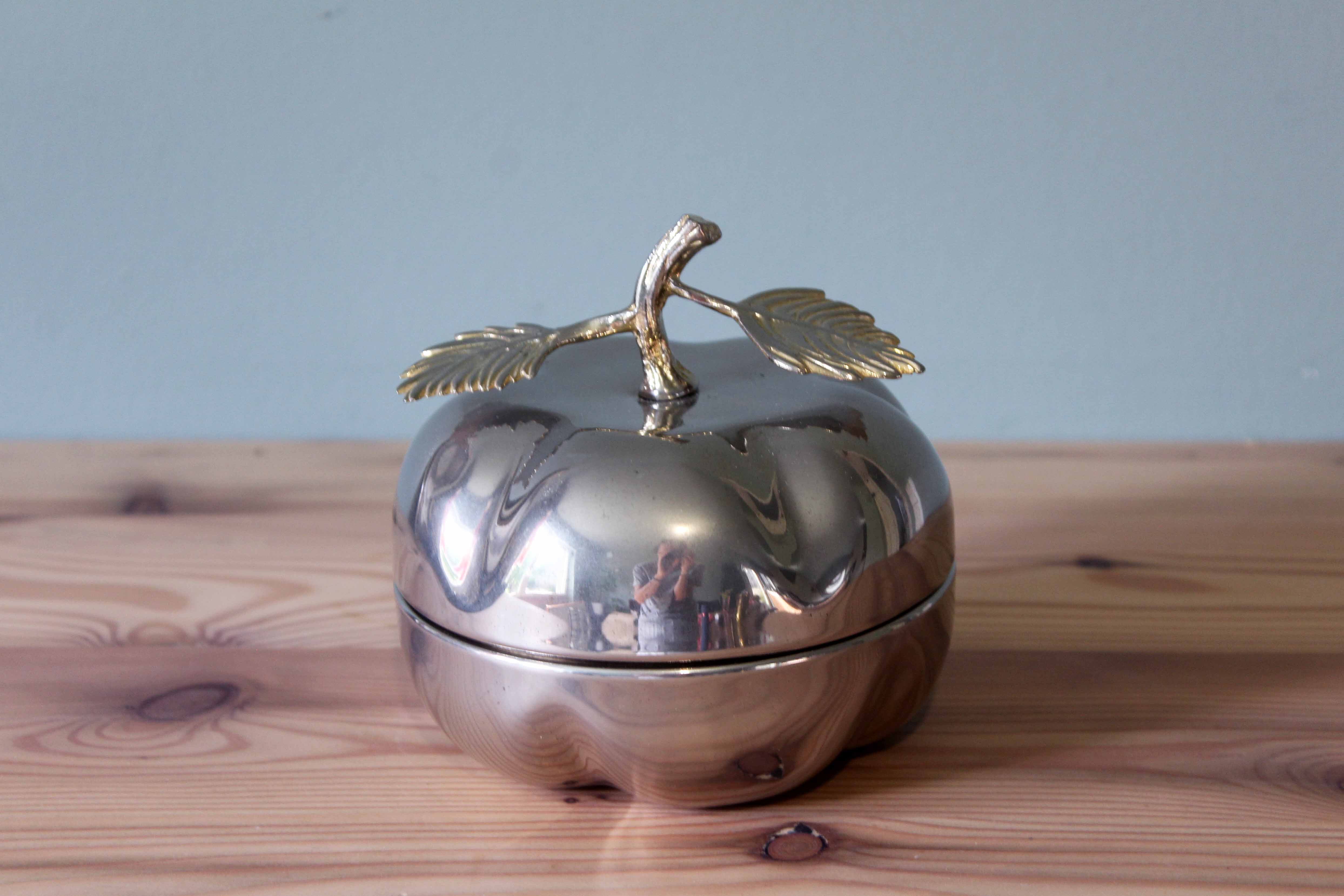Vintage silver-plated and brass bonbonnière