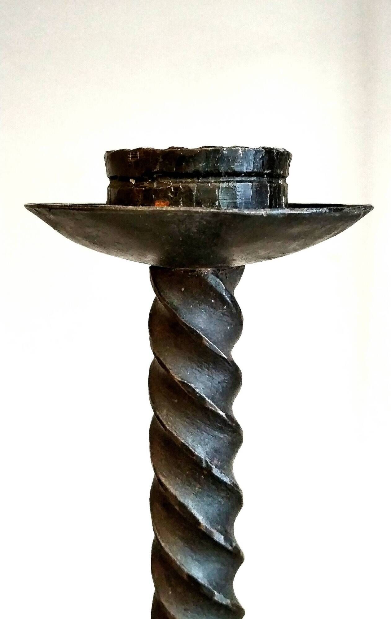 Scandinavian 1940s wrought iron candle holder by Einar Persson