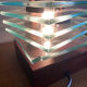 Vintage stepped glass lamp in Desny style