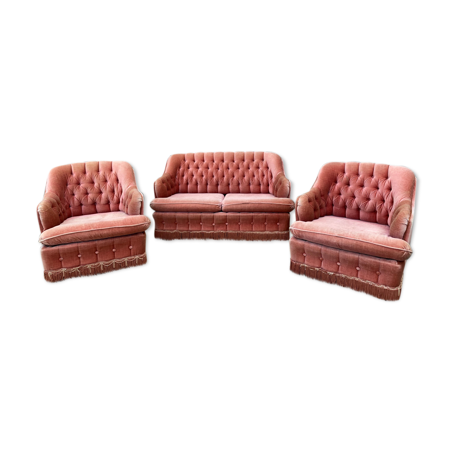 Living room 3 pieces velvet toad