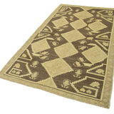 1960s handmade vintage oriental beige rug 125 cm x 225 cm