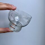 Set of 6 crystal champagne glasses engraved 50s-60s