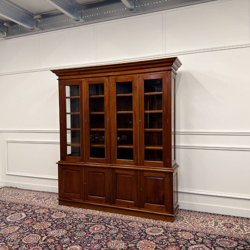 Classic English Bookcase with Glass Doors