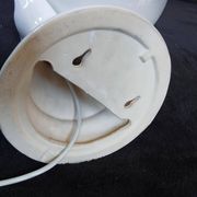 Giant hand-applied white ceramic Art Deco lamp.