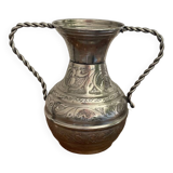 Silver-handled vase
