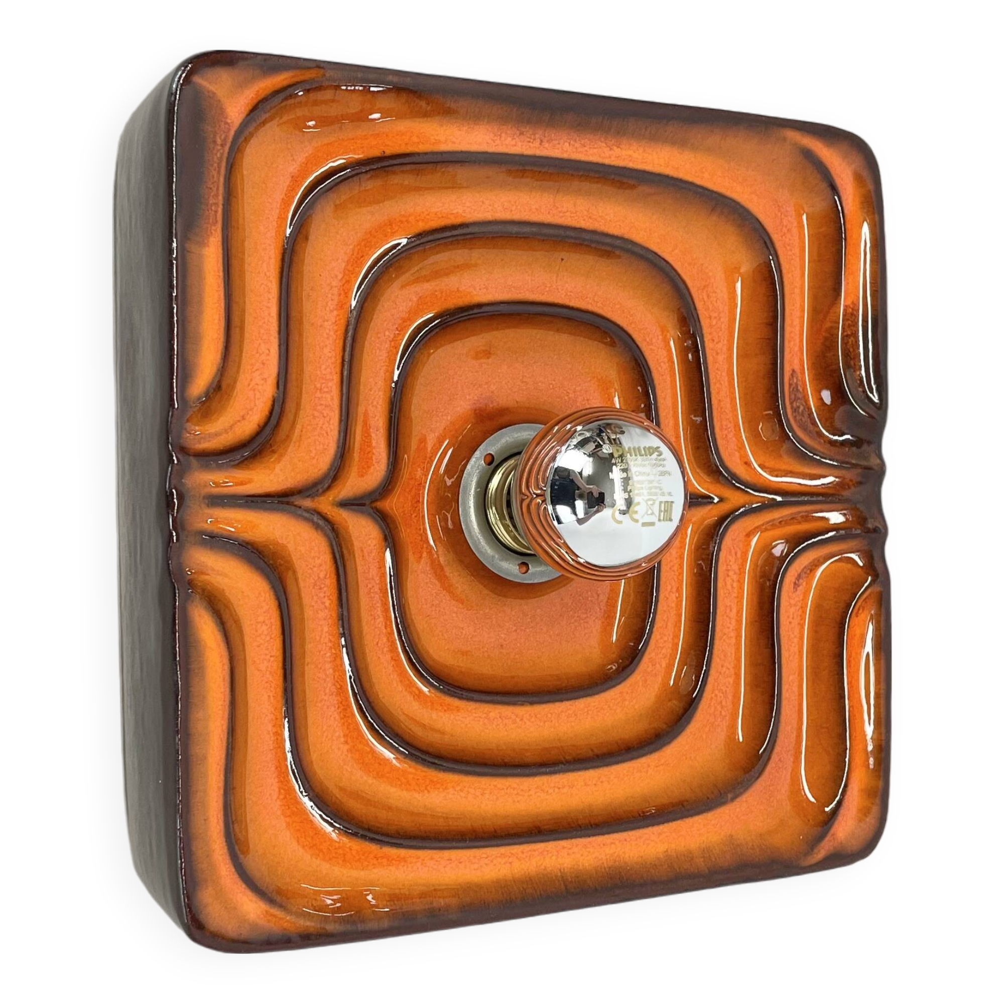 Cubic psychedelic pop art fat lava wall light by pan ceramics, germany, 1970