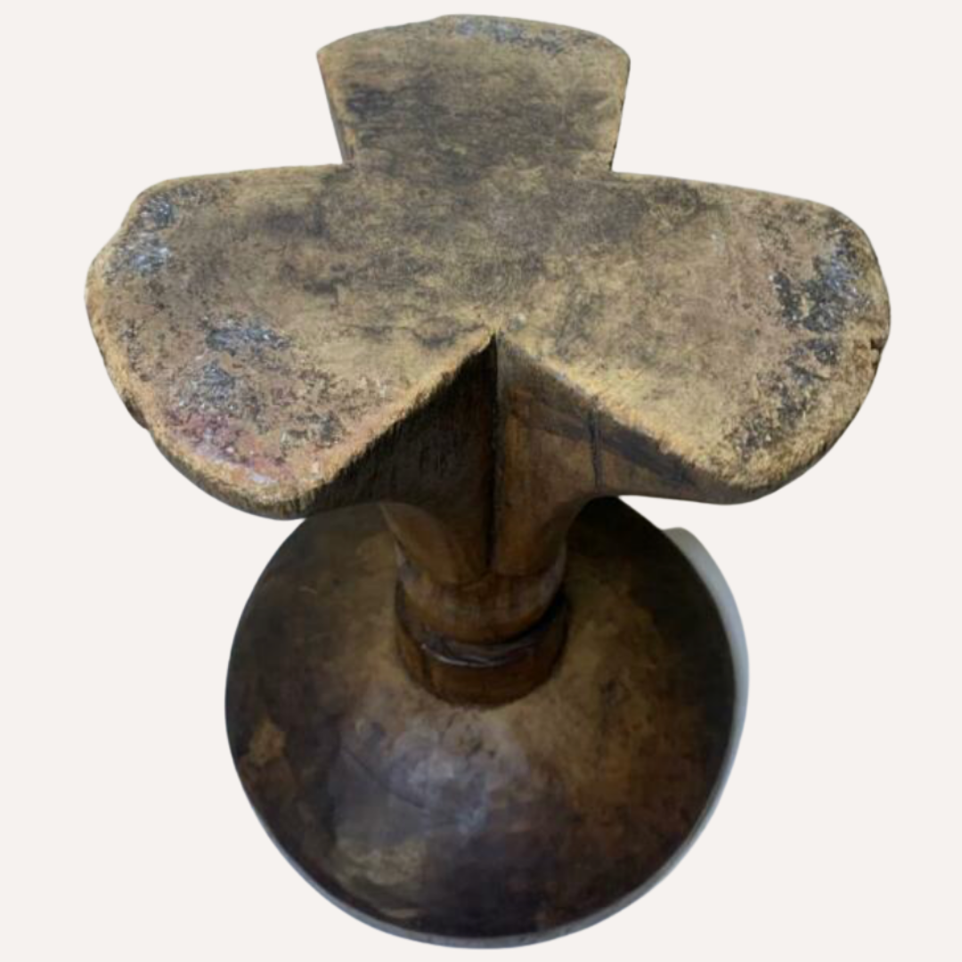 African "jima" wabi sabi tripod stool, ethiopia, 1940s-1950s