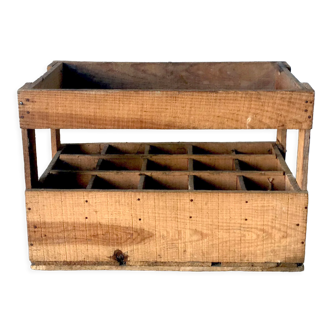 Antique bottle rack in light wood 1950