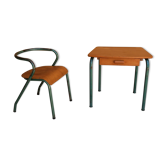 Bureau et chaise enfant par Jacques Hitier pour les éditions Mullca