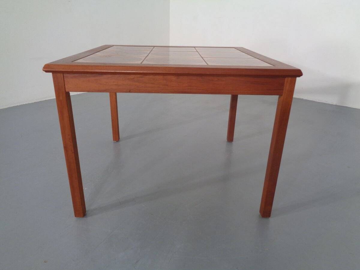 Danish ceramic and teak coffee table, 1960s