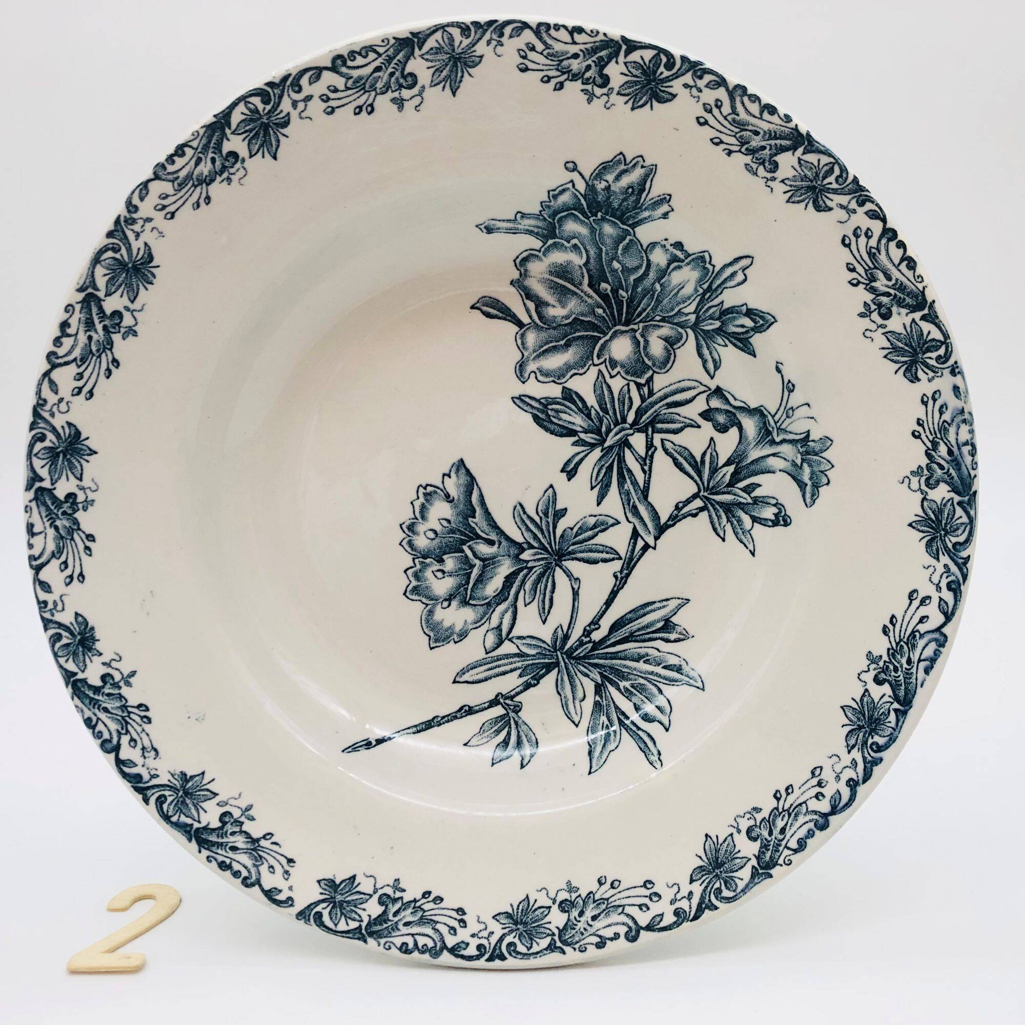 6 Assiettes Creuses “St-Amant- Grands Établissements Céramique"