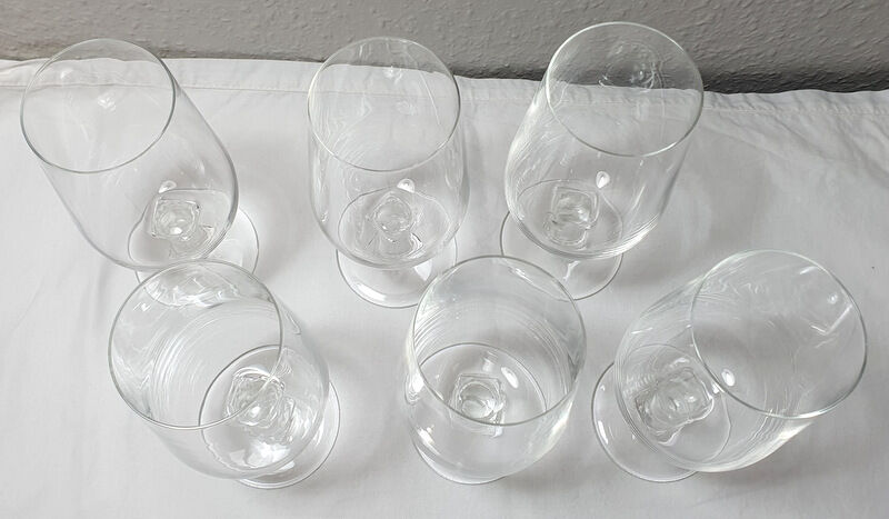 6 Lalique stamped glasses