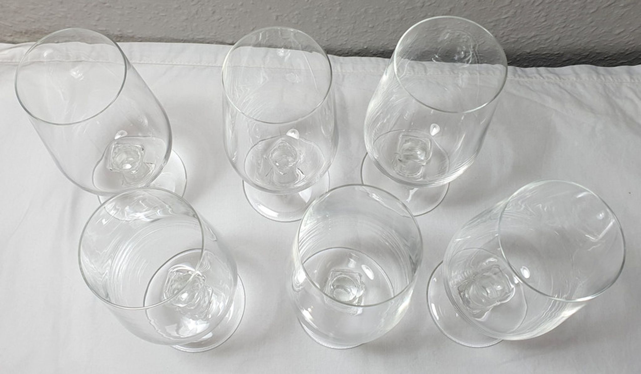 6 Lalique stamped glasses