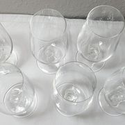 6 Lalique stamped glasses
