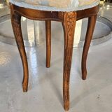 Louis XV style stool in cherry wood and tapestry