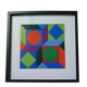 Tableau Vintage Art Optique - Victor Vasarely - Frame 40x40cm