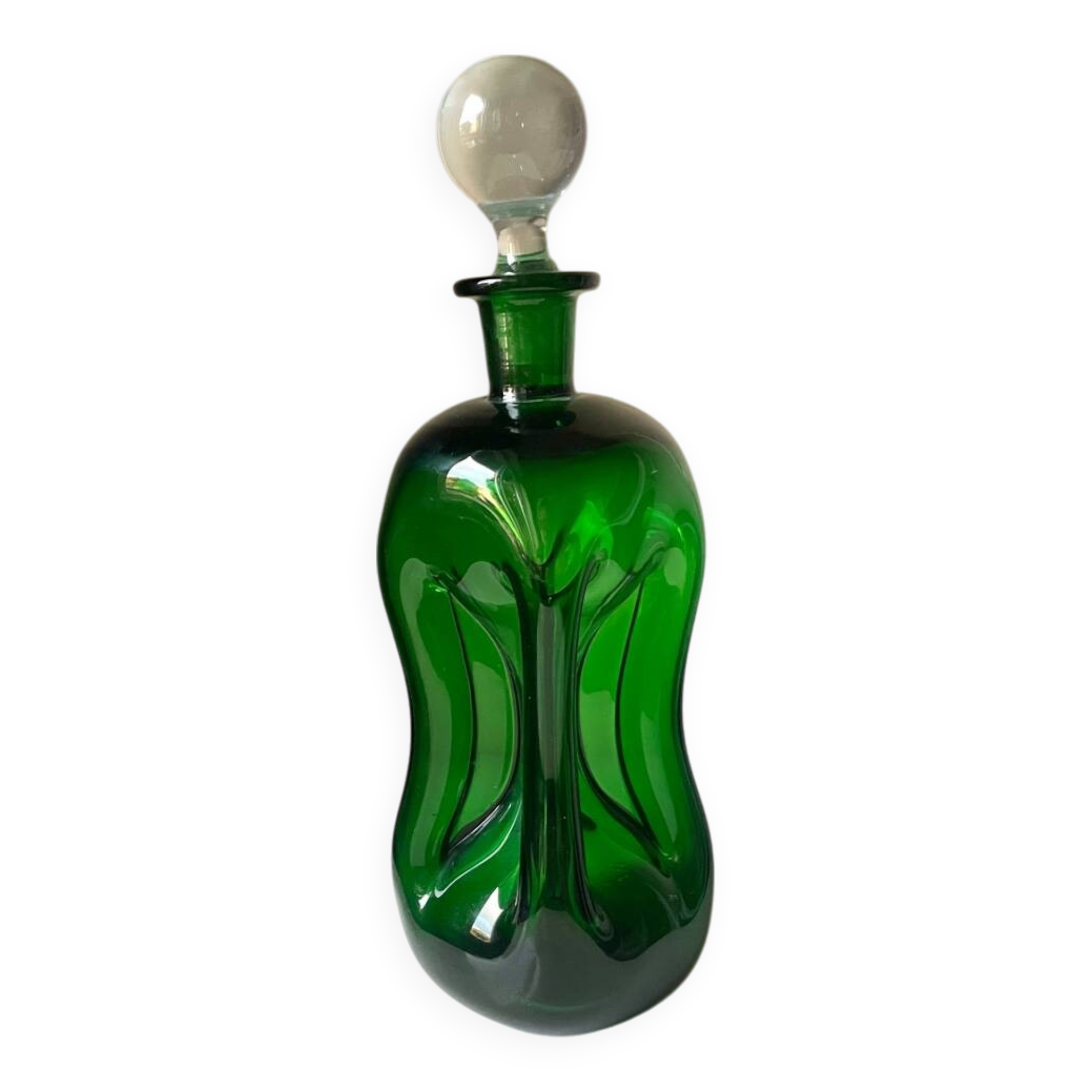 Holmegaard green decanter vintage  danish by jacob e bang