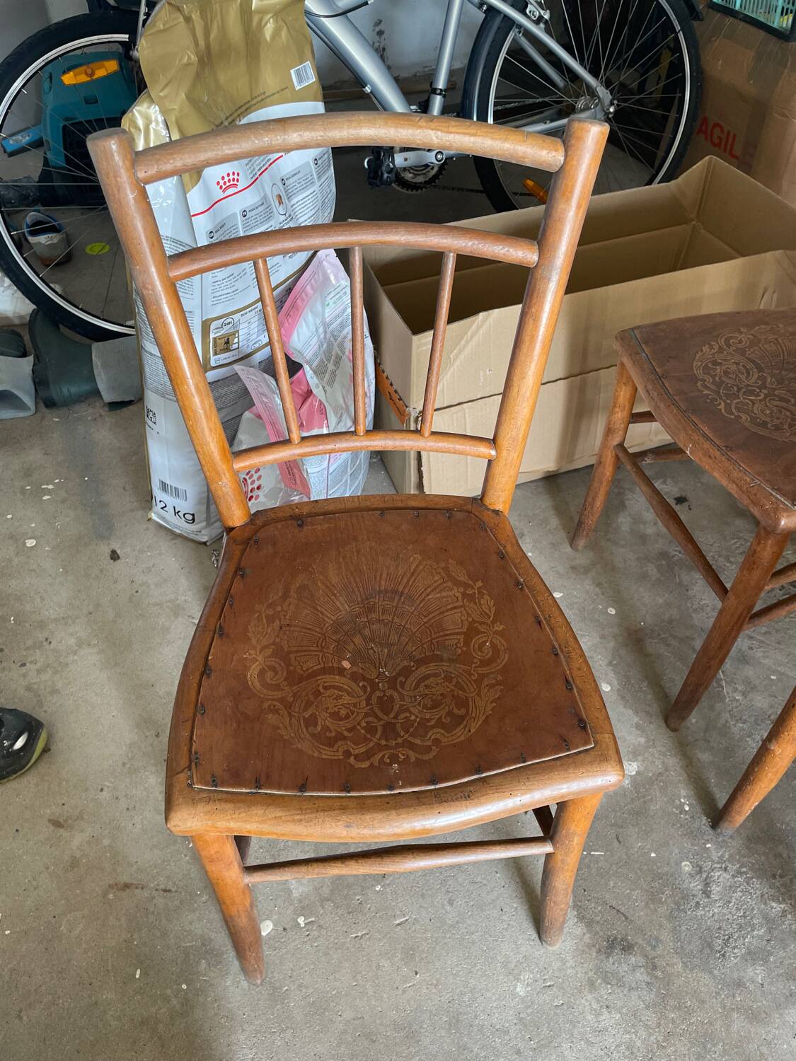 Engraved bistro chair