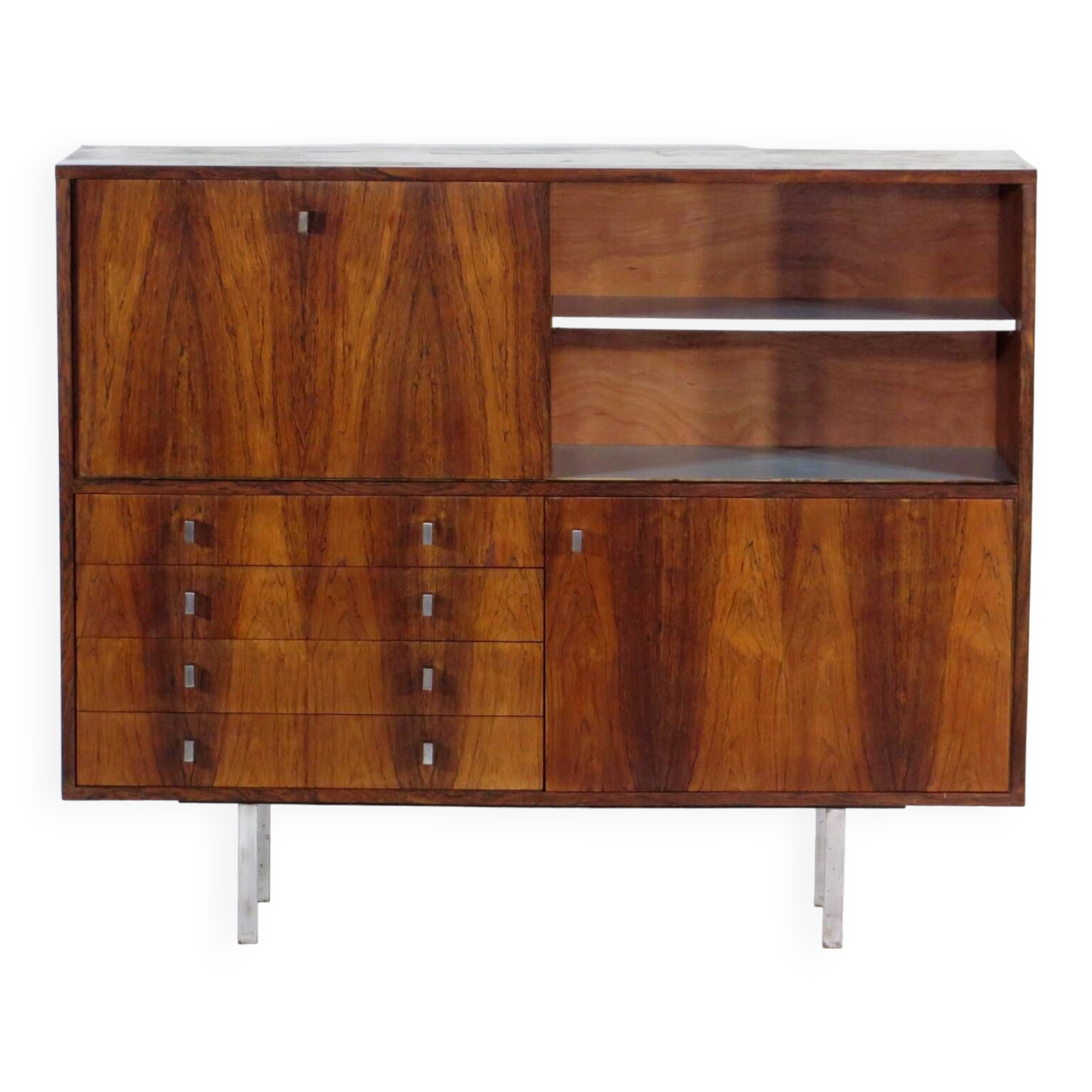 Vintage bookshelf in rosewood by Alfred Hendrickx for Belform, 1960.