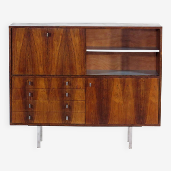 Vintage mid century highboard bookcase sideboard in rosewood by Alfred Hendrickx for Belform, 1960s