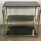 Rolling table in gilded metal Italian design 80