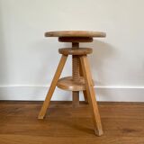 Watchmaker's stool in patinated antique wood