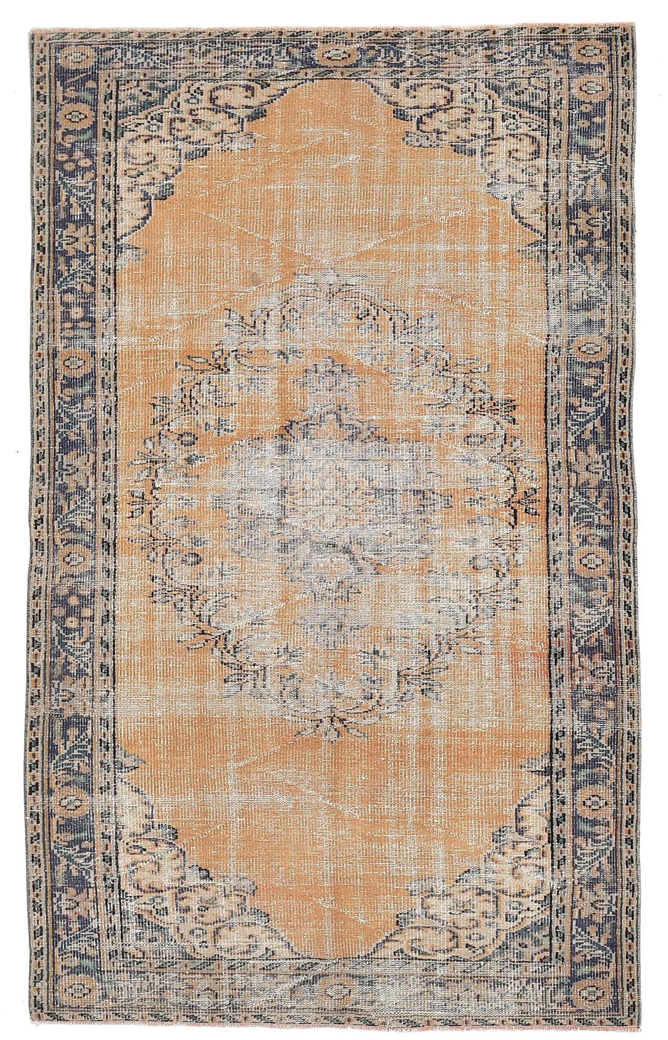 Tapis vintage classique orange 57s 158x260 cm